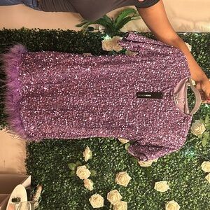 Purple sequin dress